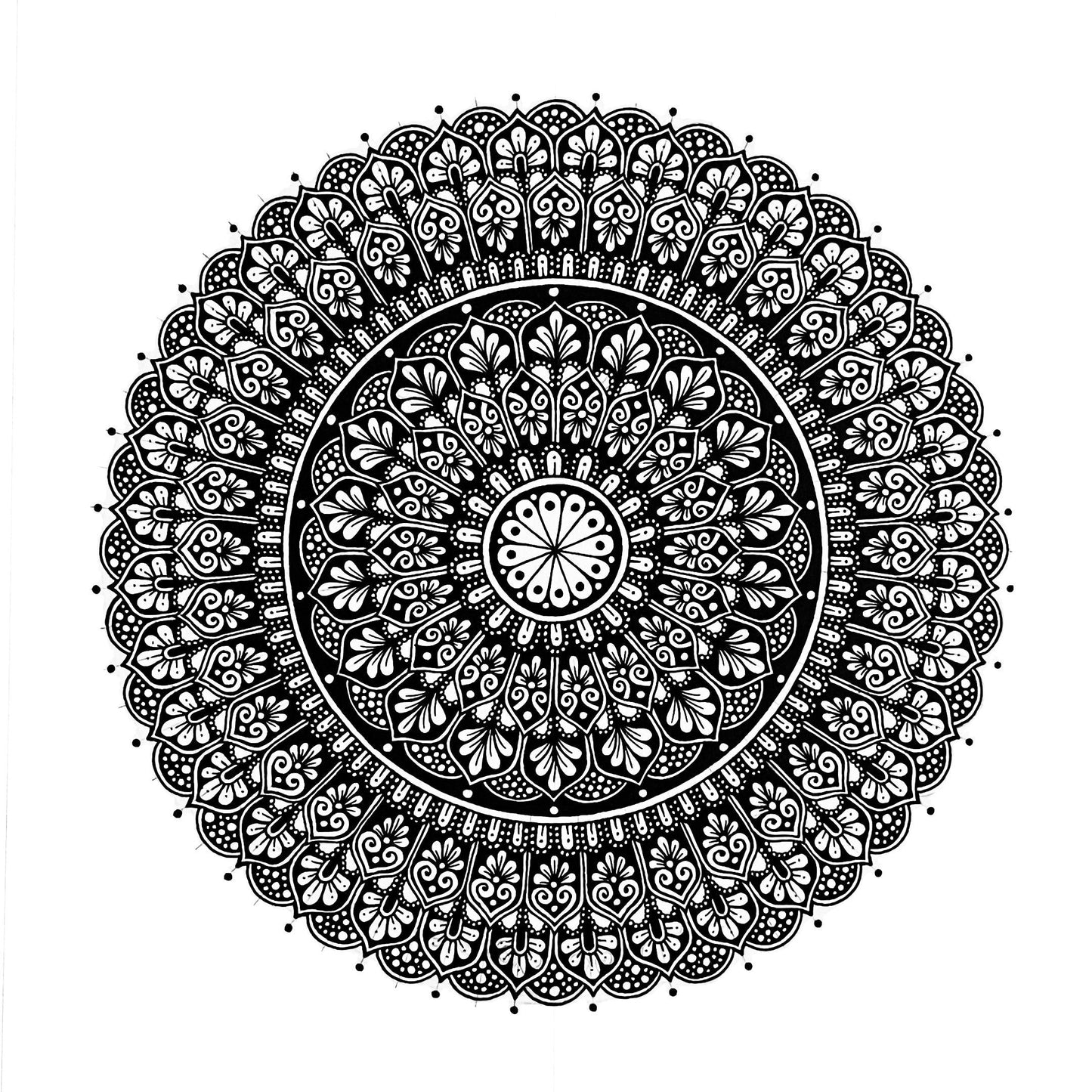 Eleven Petals Flower Mandala (Prints)