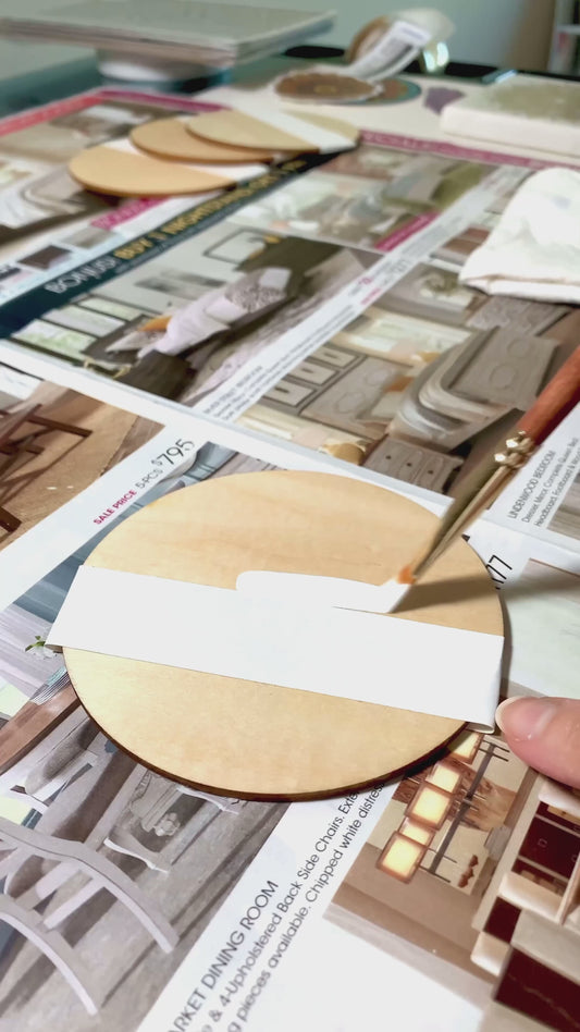 Process video for making the color block and stripe wood coasters