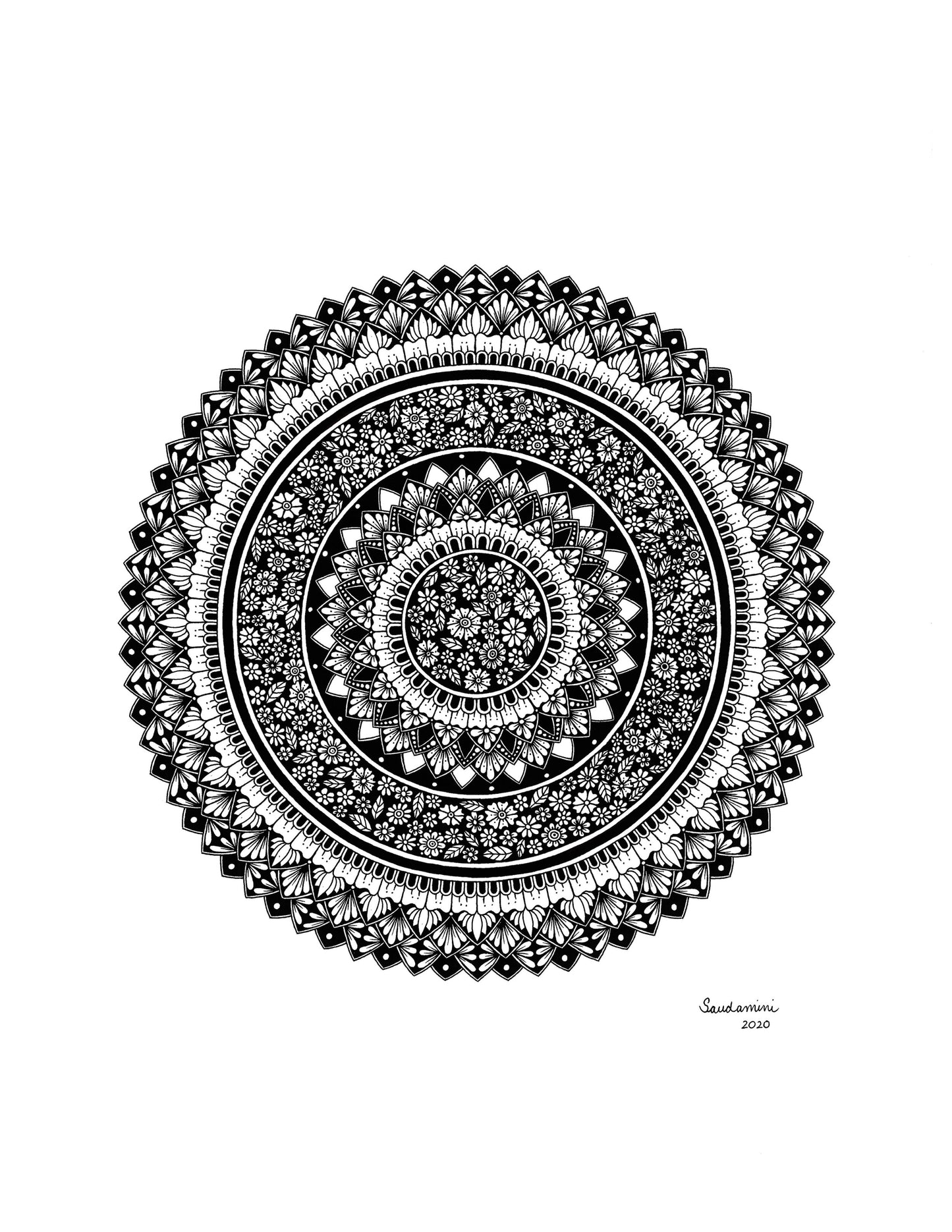 Flower Shadows Mandala (Prints)