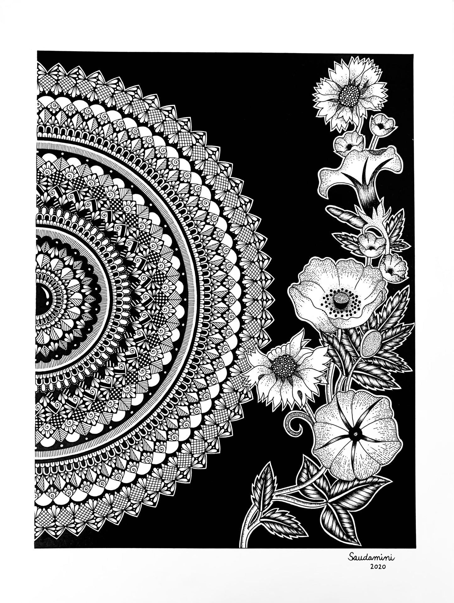Cascading Flowers Mandala