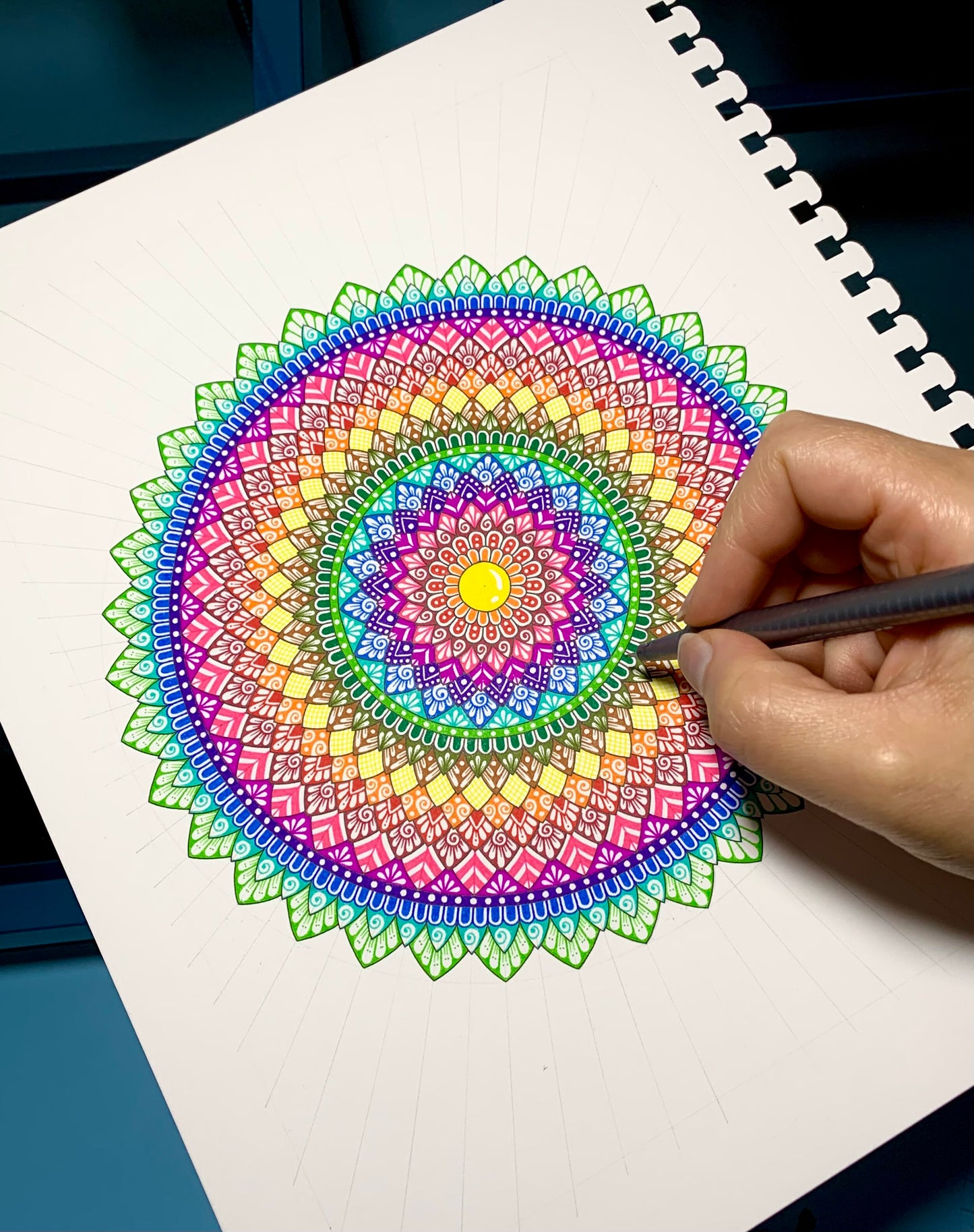 Intricate Rainbow Mandala