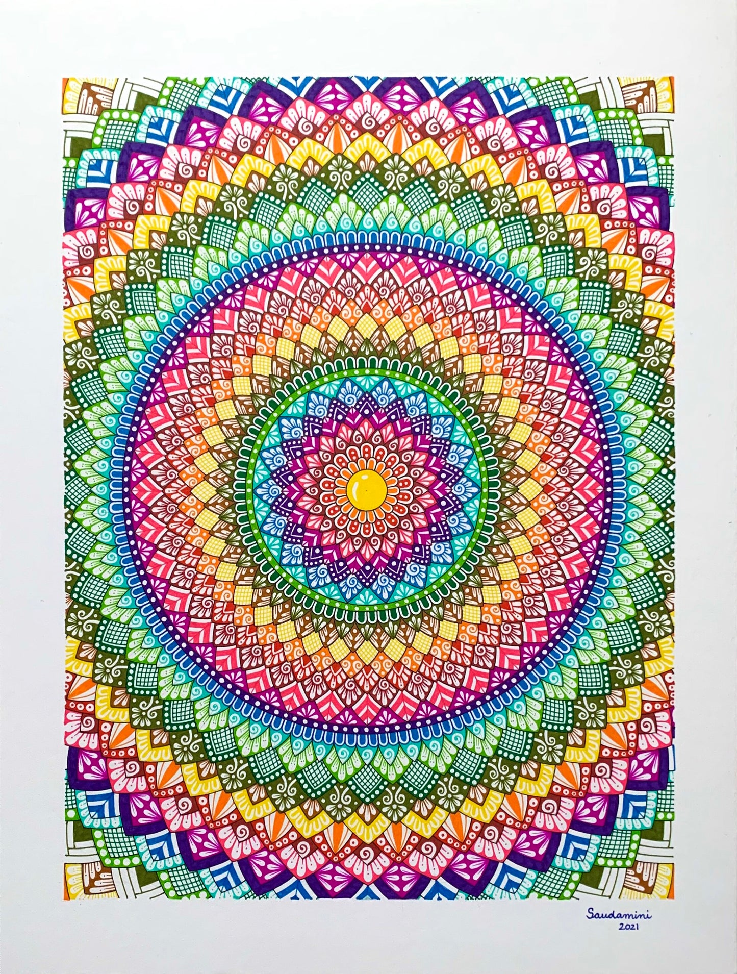 Intricate Rainbow Mandala