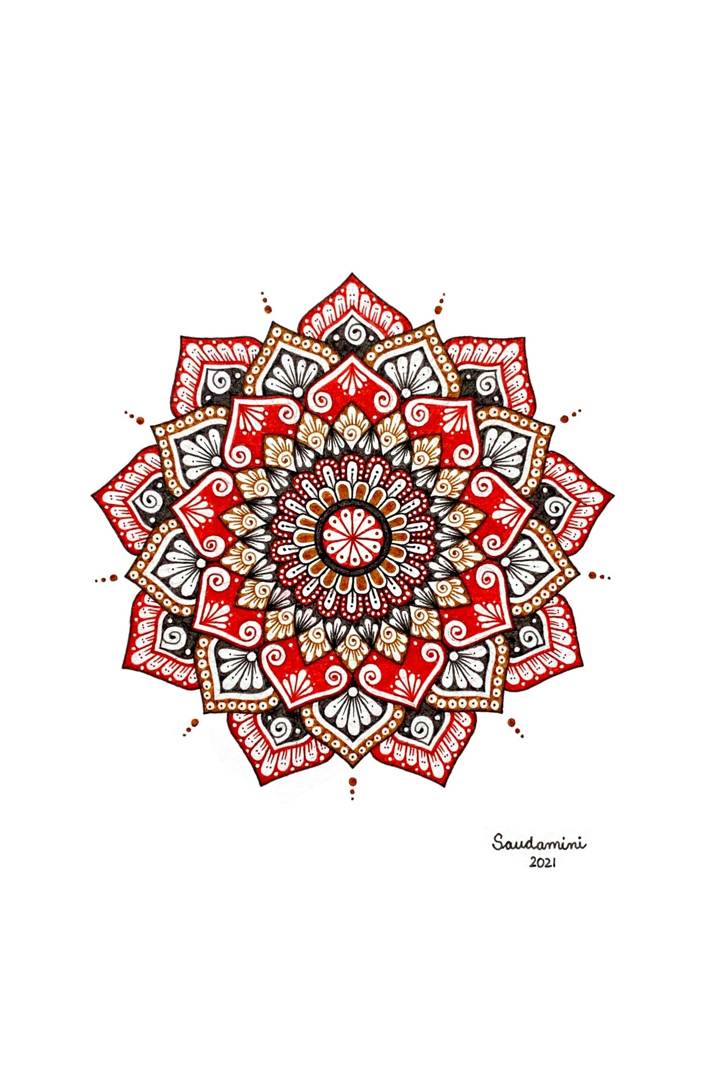 Red, Brown, Grey Mandala