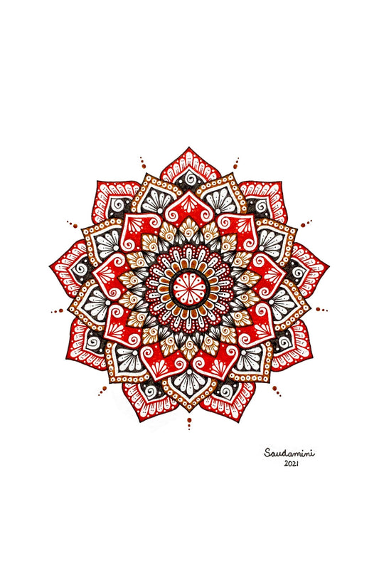 Red, Brown, Grey Mandala