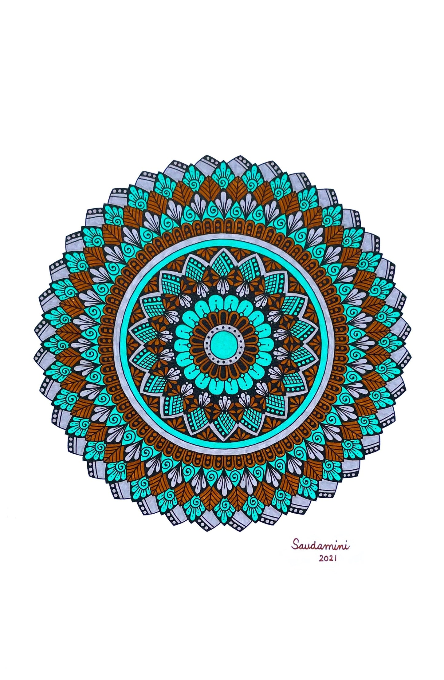 Brown, Green, Grey Mandala