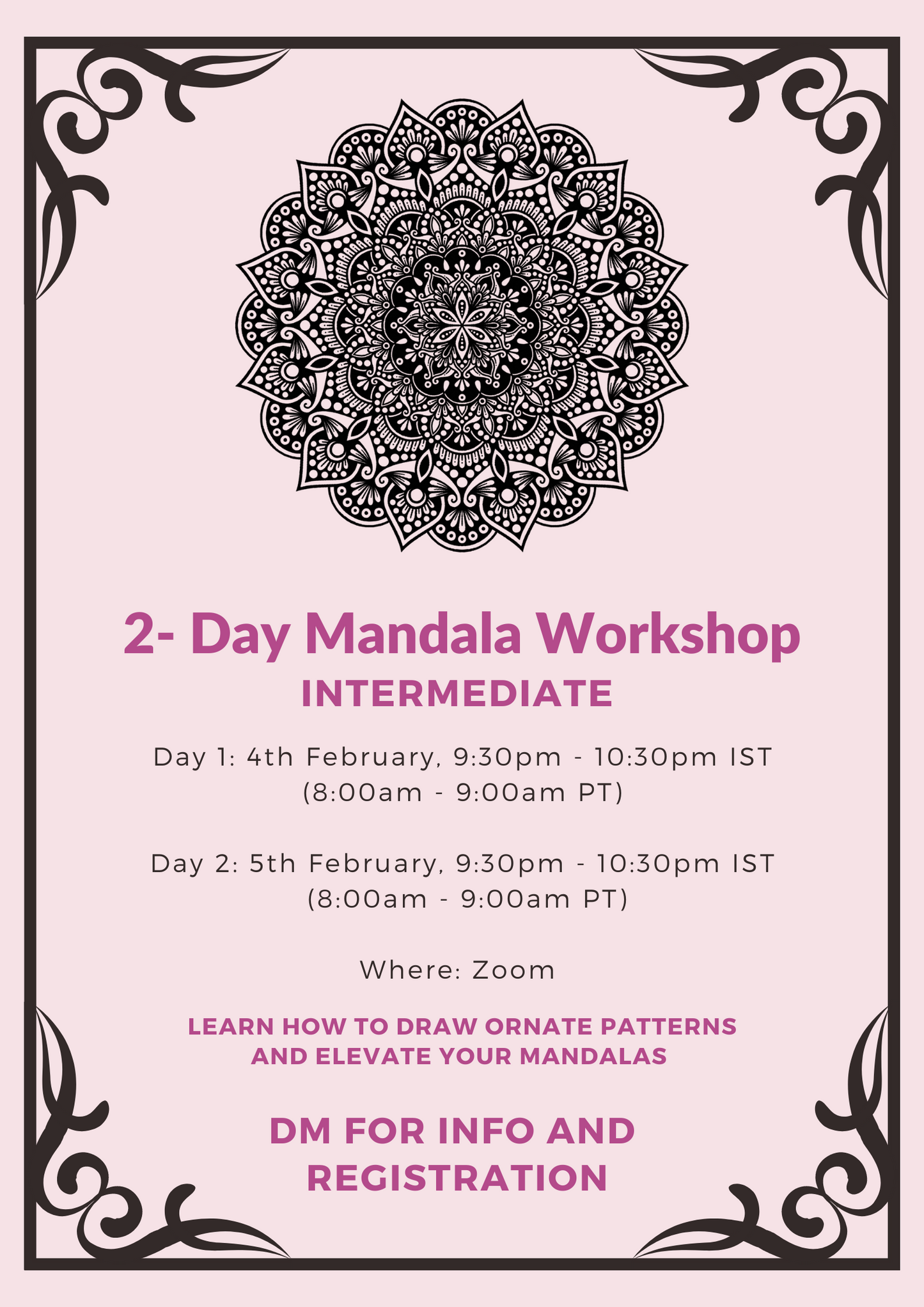 Mandala Drawing Workshop For Intermediate