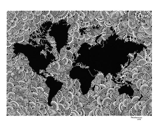 World Map Mandala (Prints)