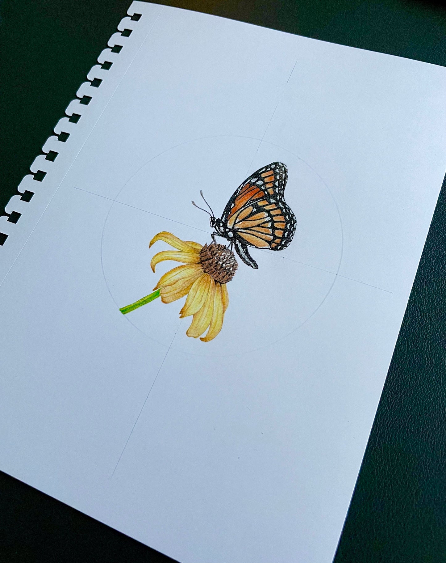 Butterfly on Black-eyed Susan Flower Mandala