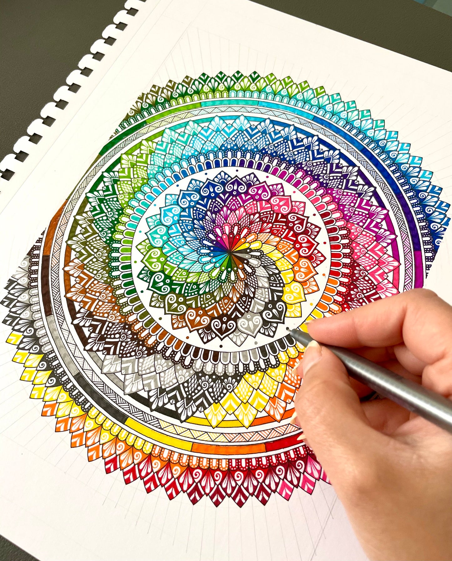 Rainbow Swirls Mandala