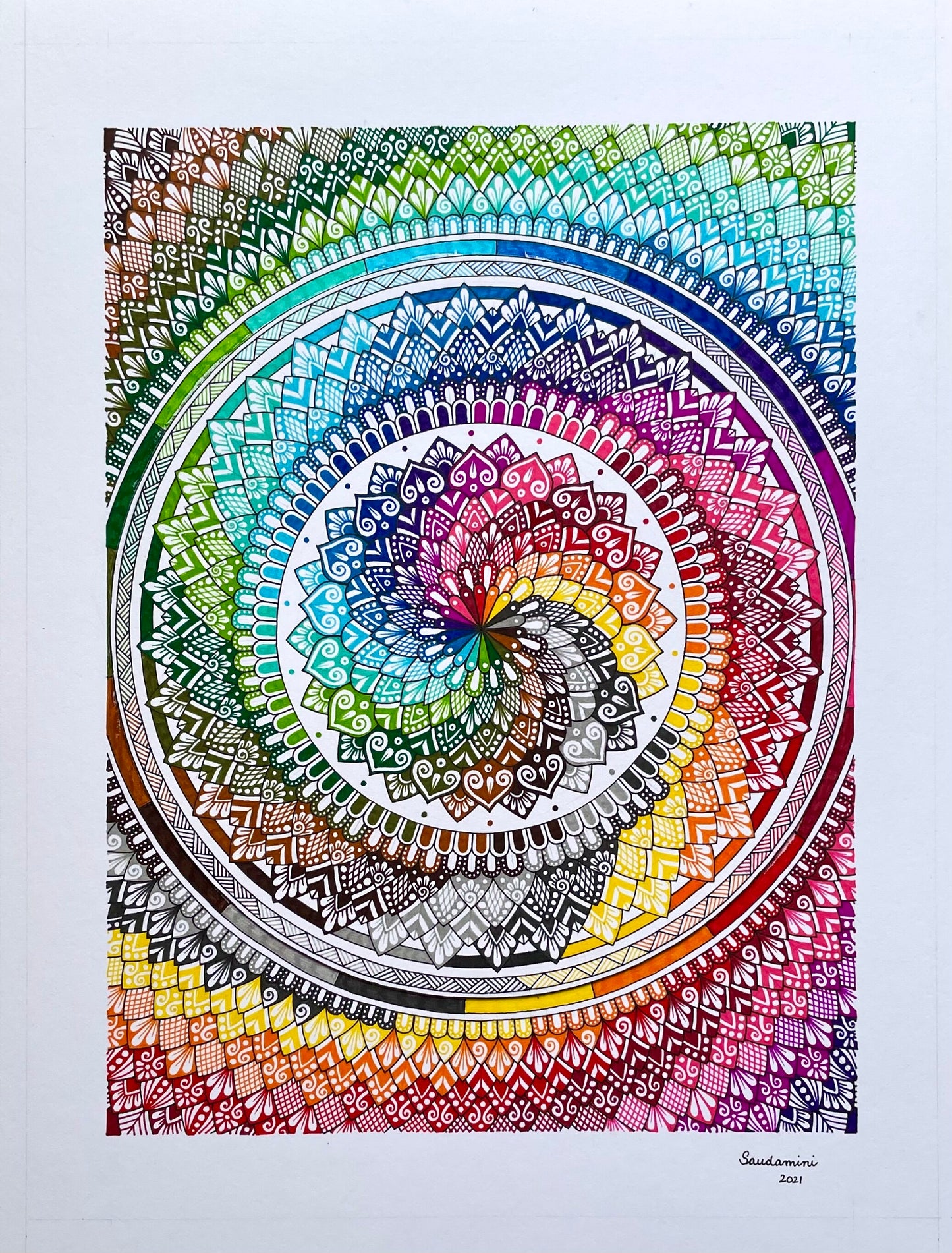 Rainbow Swirls Mandala