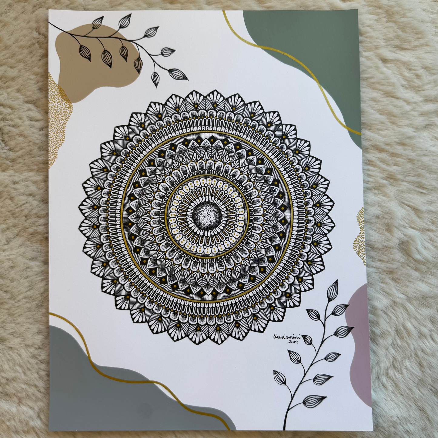 decorative mandala on a textured surface