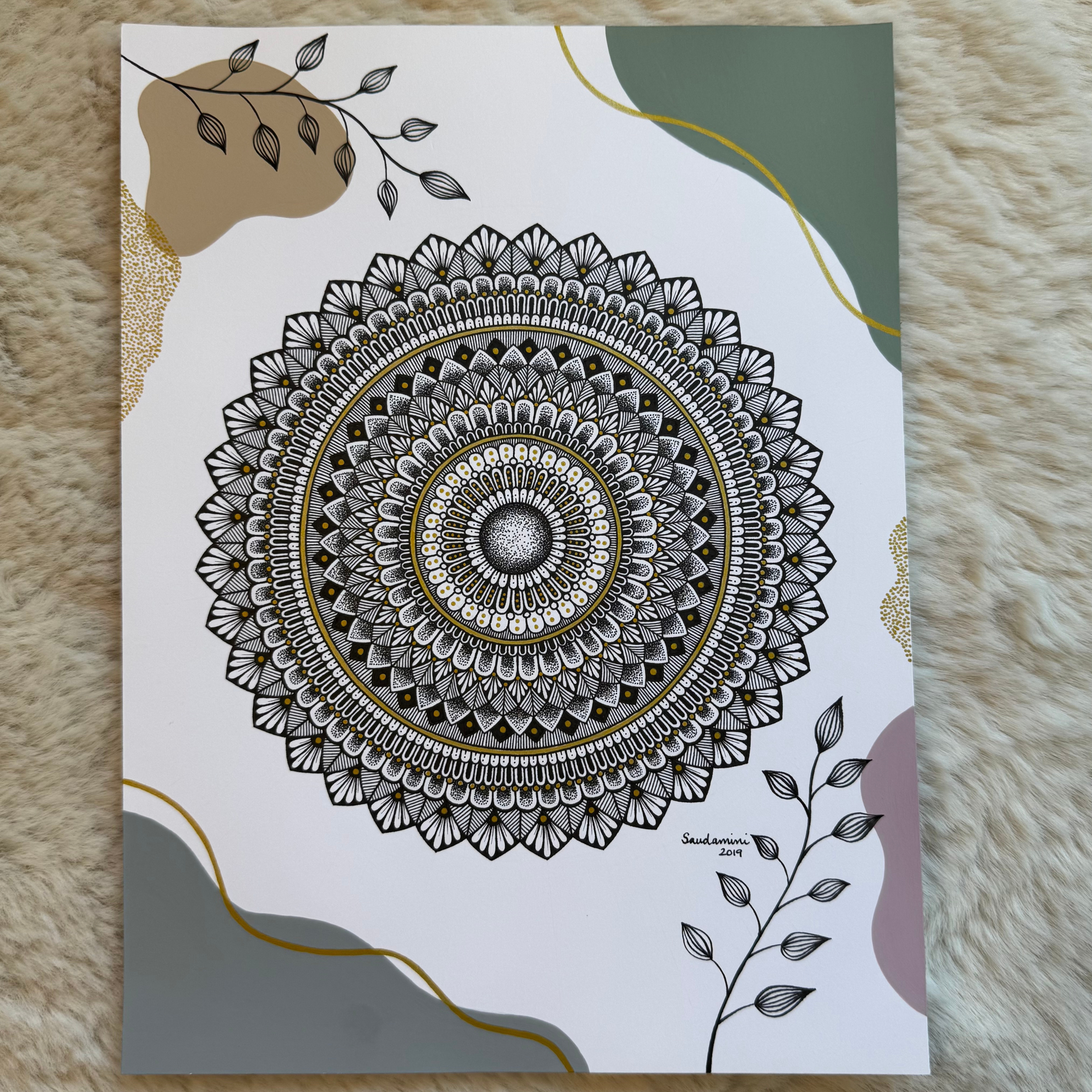 decorative mandala on a textured surface