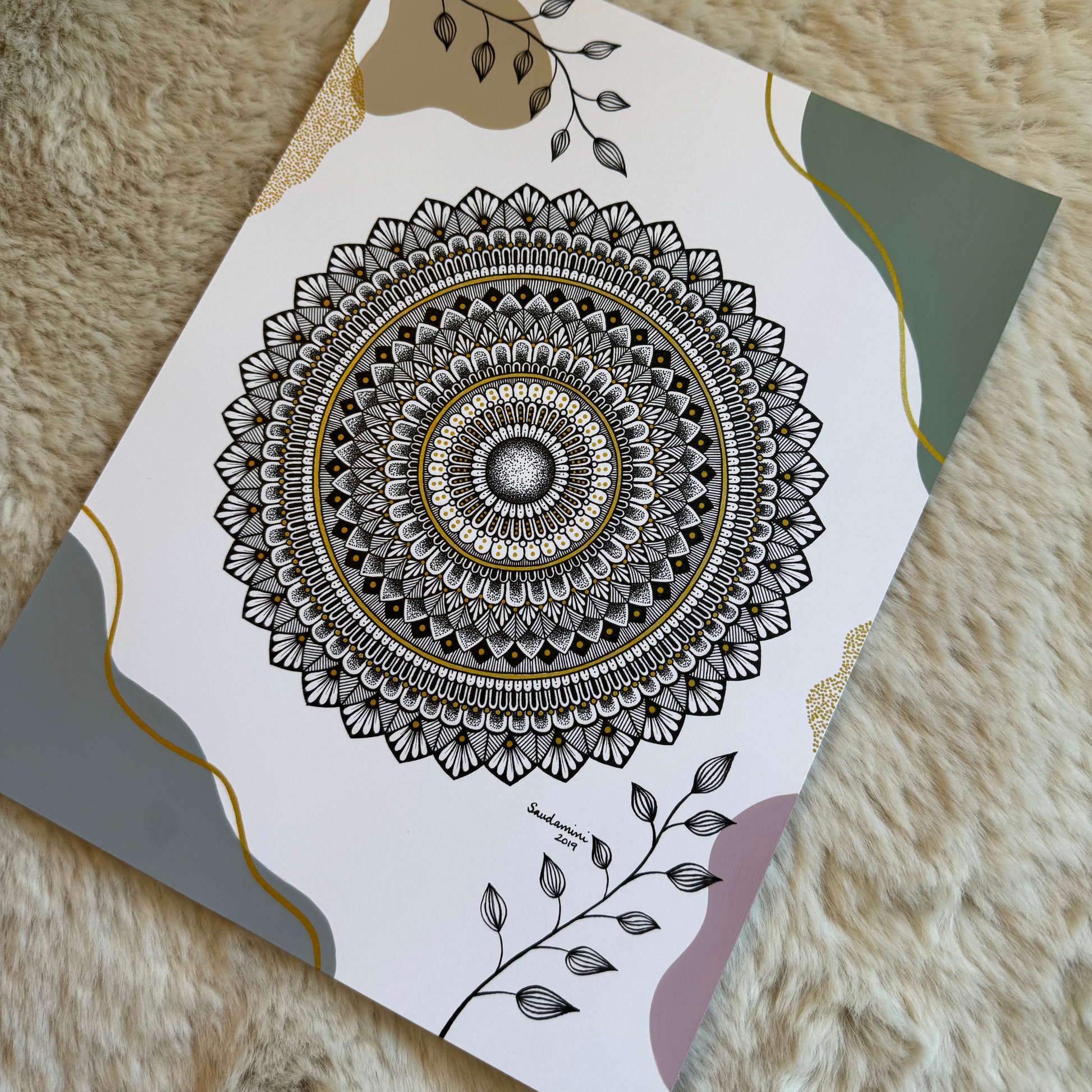 decorative mandala on a textured surface