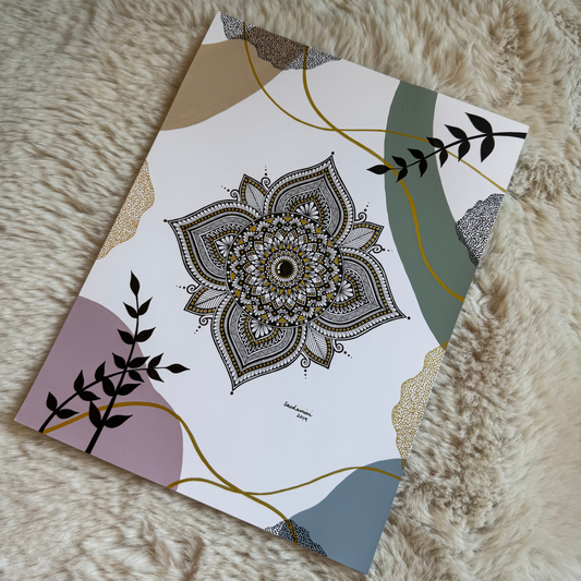 Mandala design on a textured surface