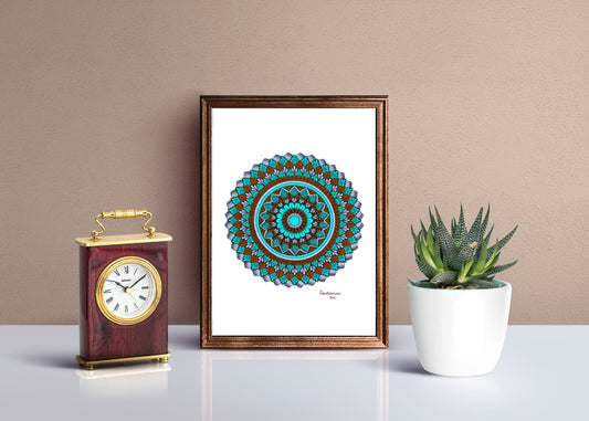 Brown, Green, Grey Mandala