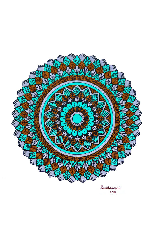 Brown, Green, Grey Mandala