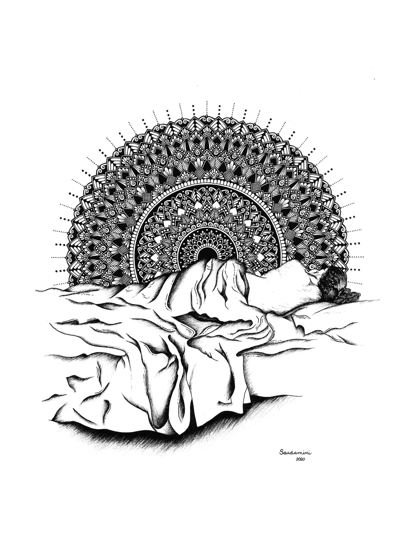 Sleeping Lady Sunrise Mandala (Prints)