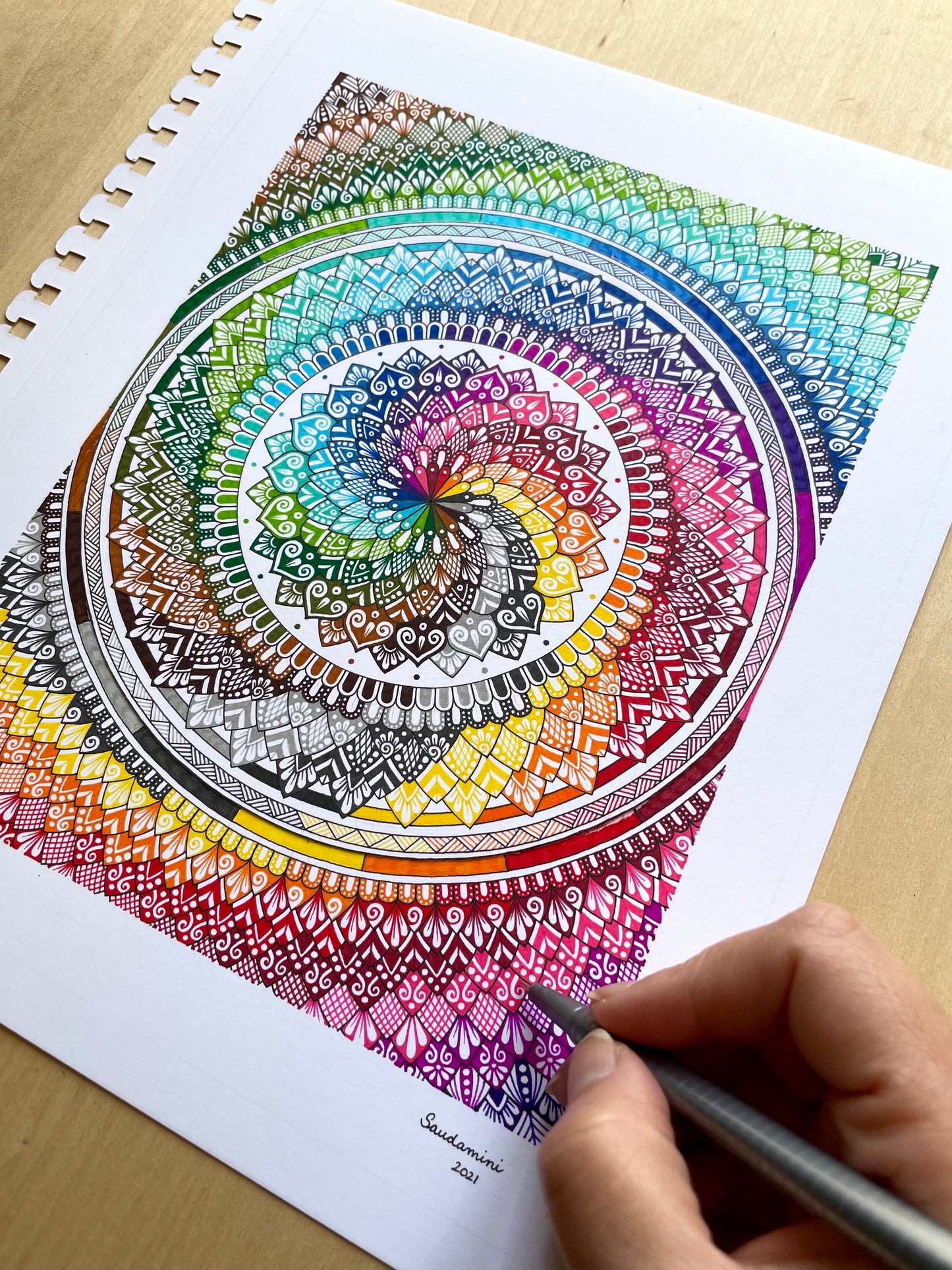 Rainbow Swirls Mandala