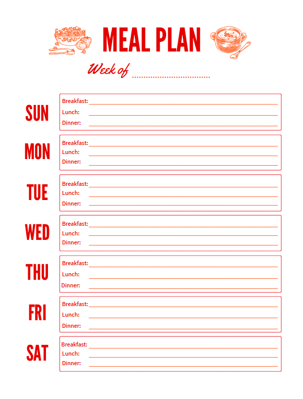 Let's Eat!: Weekly Meal Planner