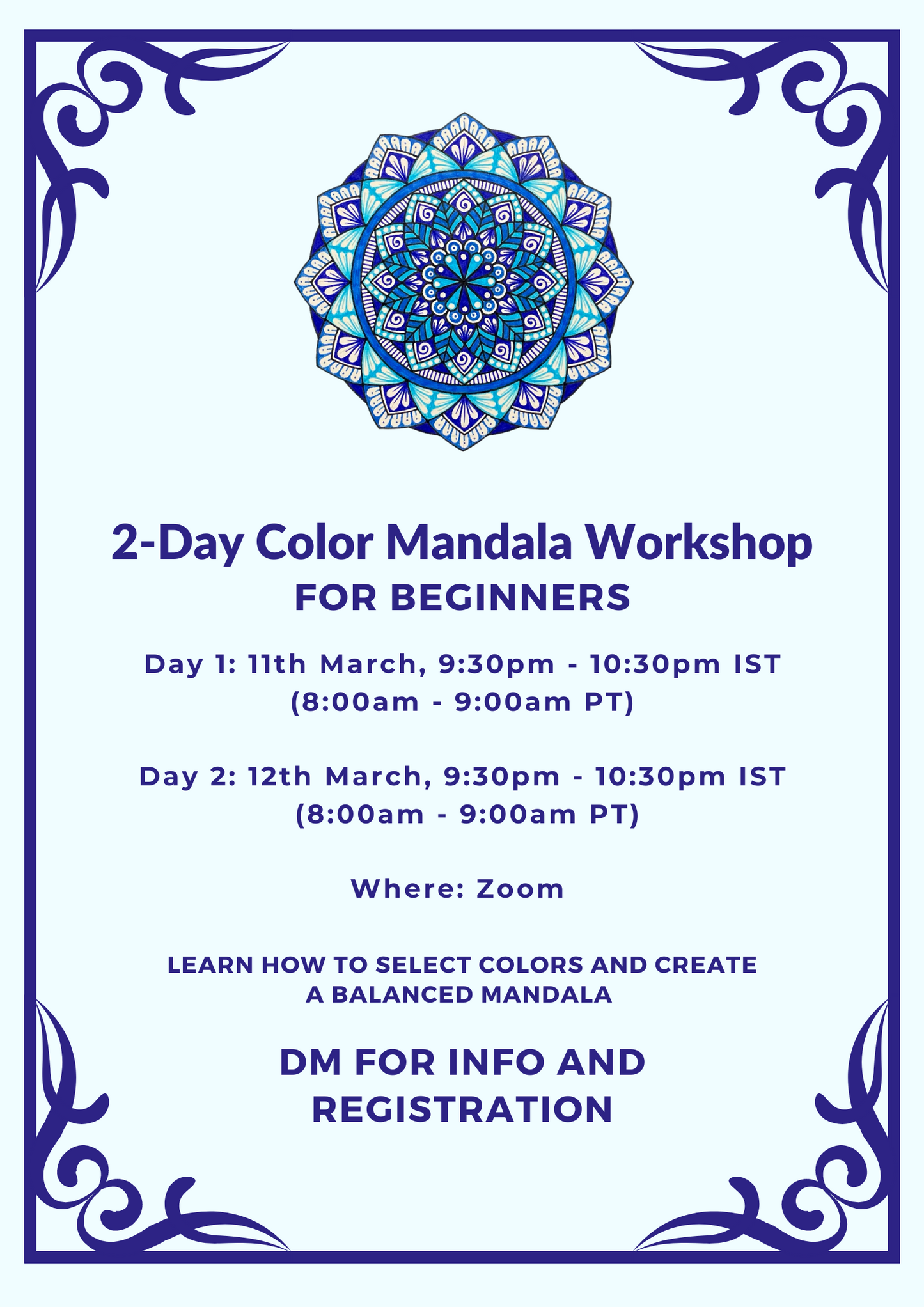 Beginner Color Mandala Workshop