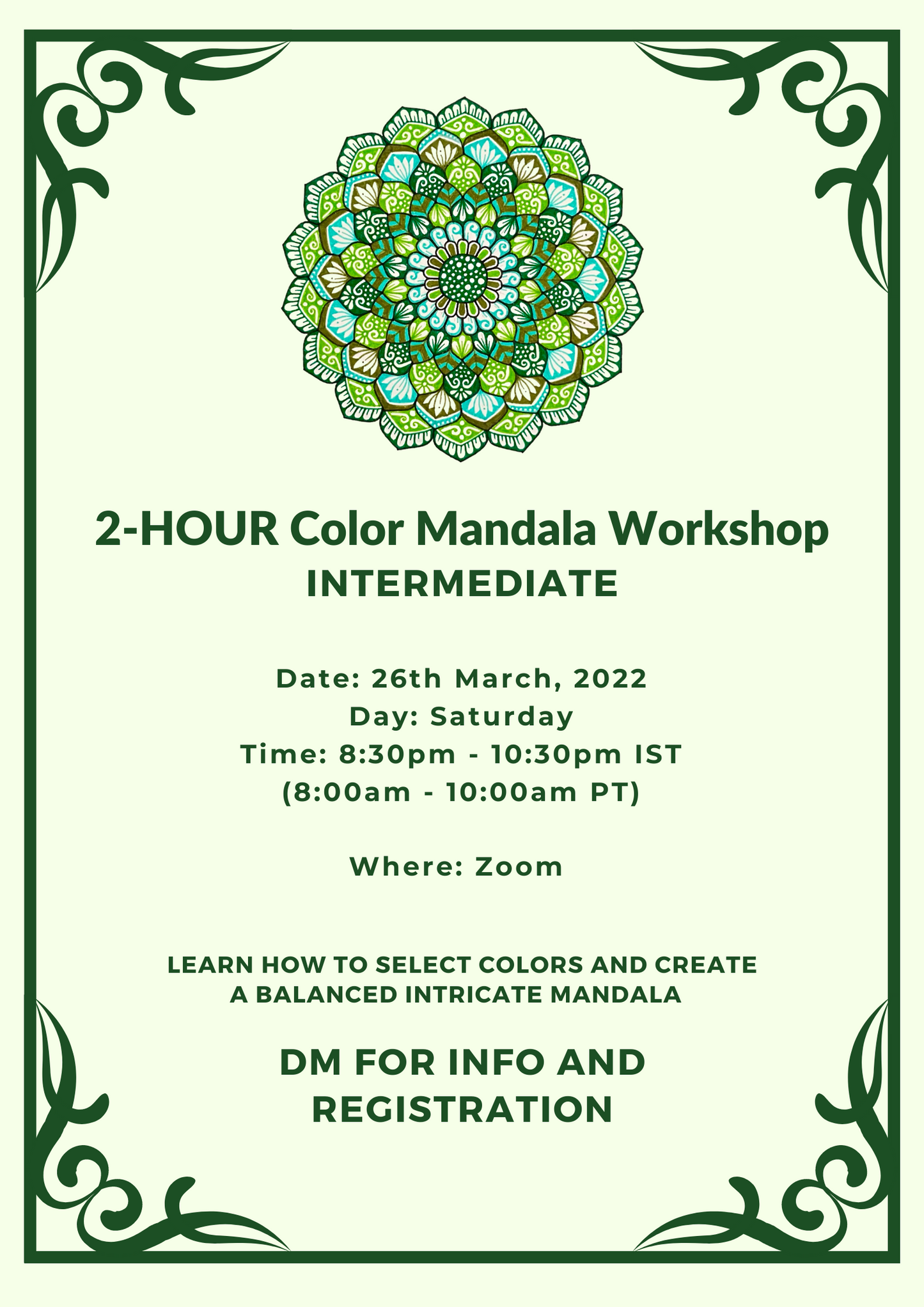 Intermediate Color Mandala Workshop